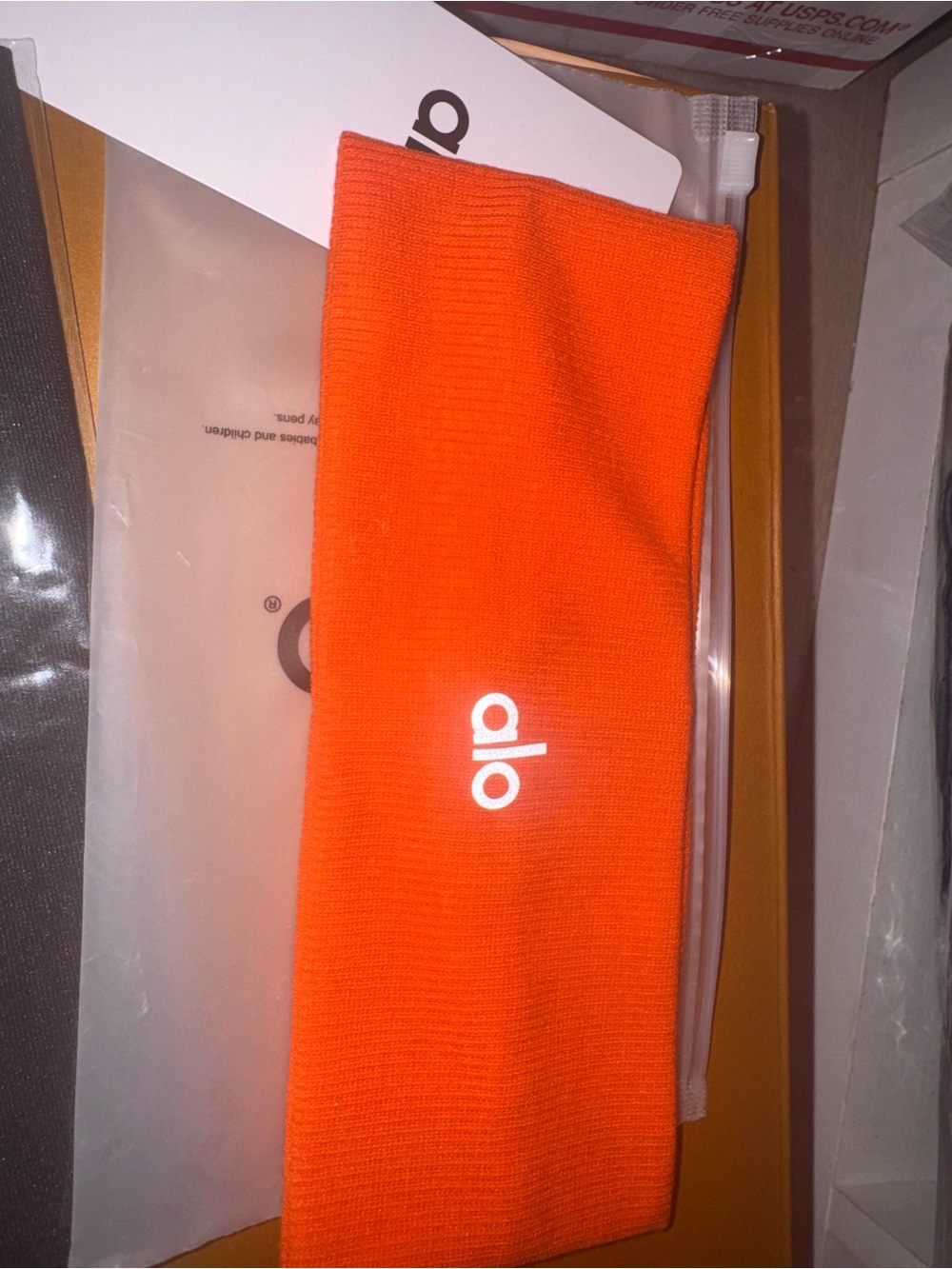 ALO Yoga Wide Stretch Headband in Bright Orange